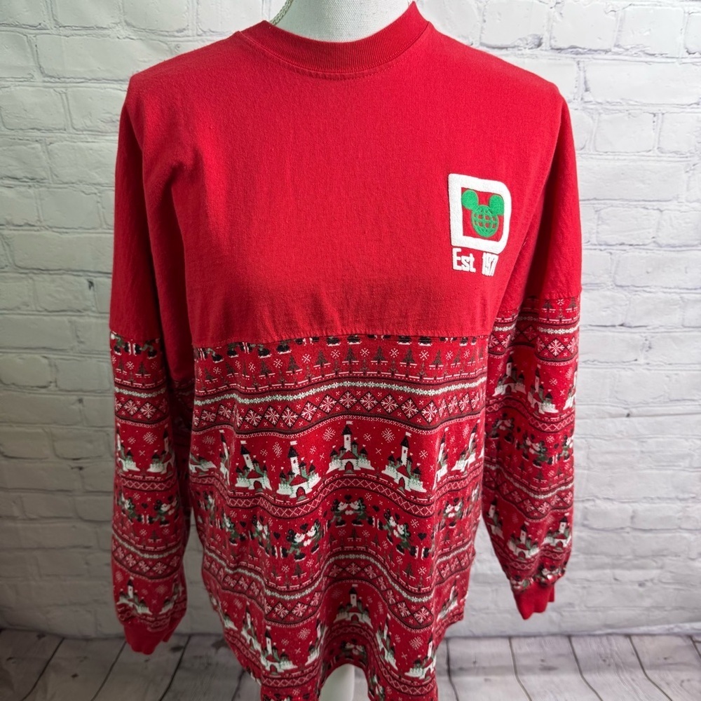 DISNEY Spirit Jersey Mickey Minnie Holiday Small Red